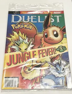 1999 Duelist Magazine w/ Pokemon 1st Ed Jungle Pikachu Promo WotC Gold Stamp NIP - Image 1