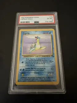 Pokemon Fossil Lapras Holo Rare 10/62 Unlimited 1999 PSA Graded - Image 1