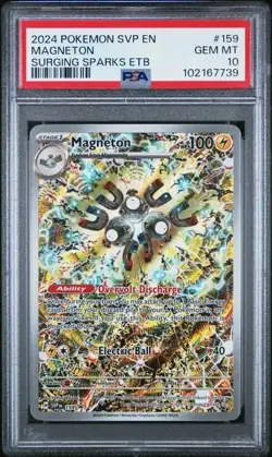 Magneton 159 Pokemon PSA 10 GEM MINT Surging Sparks Elite Trainer Box Promo - Image 1