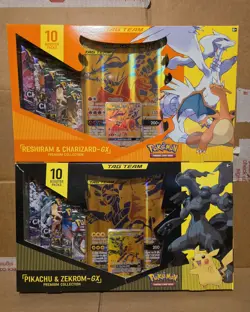 Pokemon Reshiram & Charizard/Pikachu & Zekrom Tag Team Premium Collection Box - Image 1