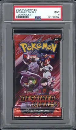 PSA Grade 9 Mint Pokemon Destined Rivals Booster Pack Team Rocket - Image 1