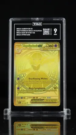 Pokemon 2025 Mega Gardevoir Ex 187/132 Gold Hyper Rare Mega Evolutions TAG 9 PSA - Image 1
