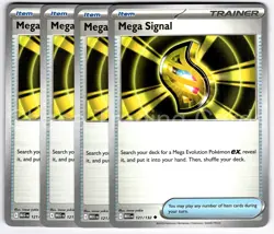 Mega Signal 121/132 Uncommon Playset 4X Mega Evolution Pokemon TCG Mint NM - Image 1