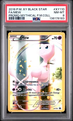 Mew XY110 Mythical Pokemon Collection Black Star Promo Pokemon PSA 8 - Image 1