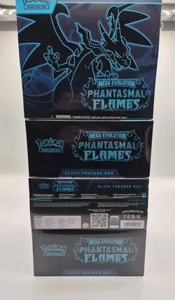 Phantasmal Flames Elite Trainer Box ETB Pokemon Lot of 4 Sealed/New - Image 1