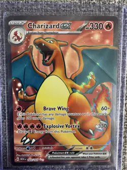 Full Art Charizard EX (183/165) Raw Pokemon 151 Scarlet and Violet - Image 1