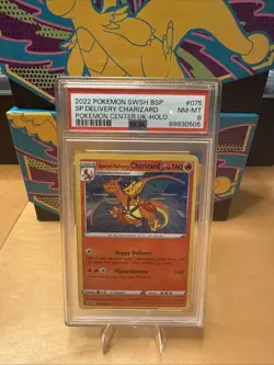 2022 POKEMON SWSH BLACK STAR PROMO #075 SPECIAL DELIVERY CHARIZARD-HOLO PSA 8 - Image 3