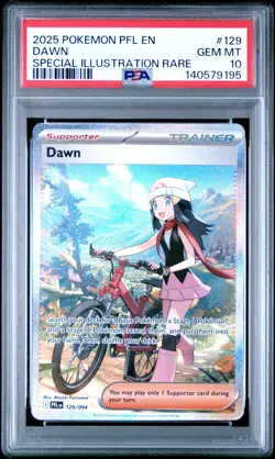 2025 POKEMON PFL EN-PHANTASMAL FLAMES SPECIAL ILLUSTRATION RARE #129 DAWN PSA 10 - Image 1