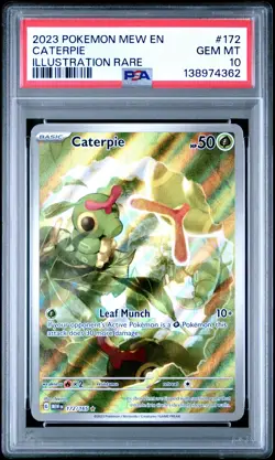 2023 POKEMON MEW EN-151 ILLUSTRATION RARE #172 CATERPIE PSA 10 - Image 1