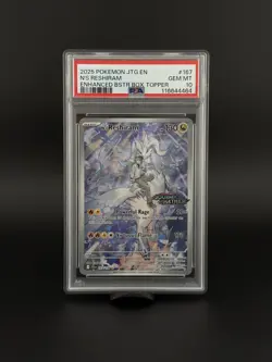 2025 POKEMON N'S RESHIRAM JTG ENHANCED BOOSTER BOX TOPPER #167 PSA 10 - Image 1