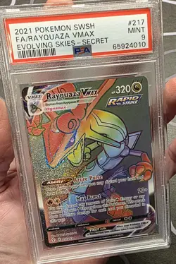Pokemon Rayquaza VMAX Secret Rare Holo Evolving Skies 217/203 PSA 9 320 HP - Image 3