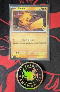 Pokemon Card - Pikachu Stamped Pokemon Day 2026 Holo Promo - 051/162 - Image 1