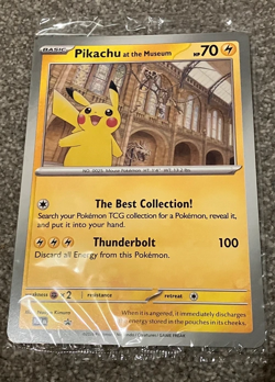 Pikachu At The Museum, Pokemon X Natural History Museum Jumbo Promo Card SEALED - Image 1