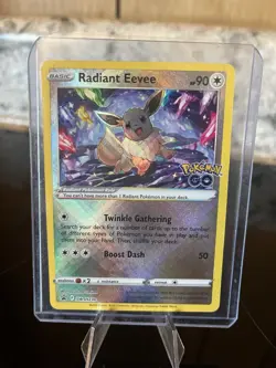 2022 Radiant Eevee SWSH230 Pokemon Go STAMPED Sword & Shield Holo NM - Image 1