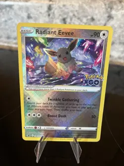2022 Radiant Eevee SWSH230 Pokemon Go STAMPED Sword & Shield Holo NM - Image 2