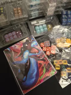 Pokemon NEW Accessories Huge Lot - Dice, Damage Counters, & Charizard Deck Box - Image 1