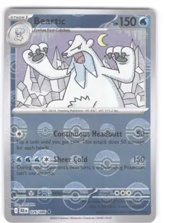 Pokemon Beartic (Poke Ball Pattern) Rare SV11 Black Bolt 026/086 NM - Image 1