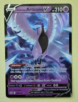 2021 Pokemon TCG SWSH Chilling Reign Ultra Rare 058/198 Galarian Articuno V - Image 1