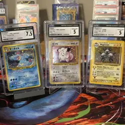 VINTAGE Pokemon Card Lot (3 Cards) CGC Graded Feraligatr, Clefairy, Magneton 🔥 - Image 1