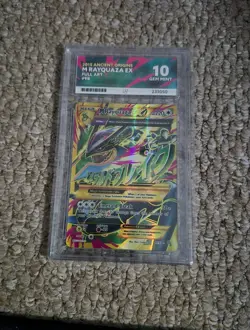 Pokemon TCG M Rayquaza EX Ancient Origins Full Art Card 98/98 Ace Grade 10 - Image 1