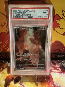 Pokemon TCG Charmander Scarlet & Violet 151 Card Illustration PSA 9 Rare - Image 1
