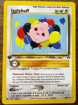 Pokemon TCG Igglybuff Neo Discovery Card 40/75 1st Edition-MINT - Image 1