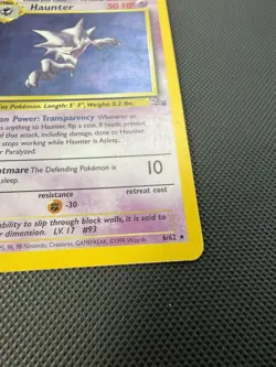 Haunter 6/62 First Edition Holo Fossil Pokemon Card LP - Image 3