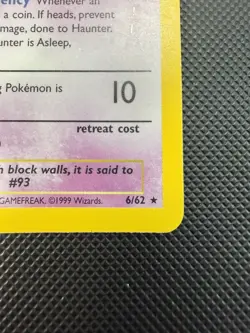 Haunter 6/62 First Edition Holo Fossil Pokemon Card LP - Image 4