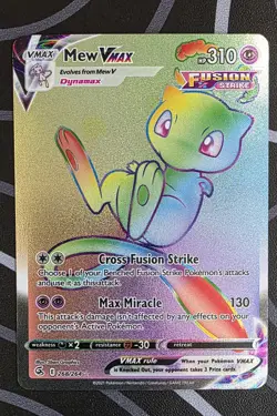 Pokemon Mew VMAX Full Art Secret Rainbow Rare Holo Fusion Strike 268/264 - Image 1