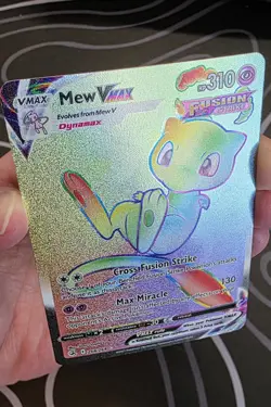 Pokemon Mew VMAX Full Art Secret Rainbow Rare Holo Fusion Strike 268/264 - Image 3