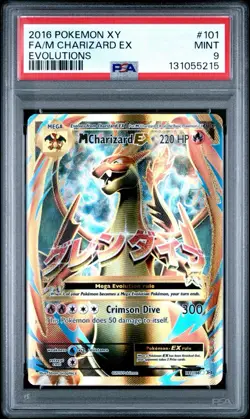 2016 Pokemon M Charizard EX Full Art Ultra Rare Evolutions 101/108 PSA 9 MINT - Image 1