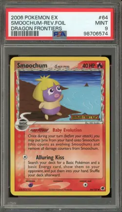 Pokemon Smoochum EX Dragon Frontiers Reverse Holo #64 PSA 9 Mint - Image 1