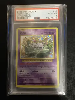 Pokemon 2016 XY Evolutions Reverse Holo Rare Mew #53/108 PSA 8 - Image 1