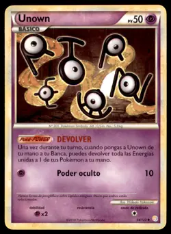 2010 Pokemon HeartGold & SoulSilver Unown Spanish #54 Basic/Uncommon - Image 1
