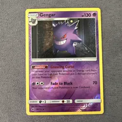 2017 Pokemon TCG Gengar 38/111 Sun & Moon Crimson Invasion Reverse Holo Rare - Image 1