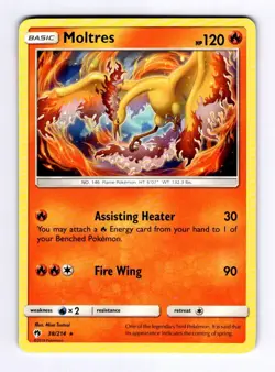 Moltres SM - Lost Thunder #38 (2018) Rare NM Pokemon - Image 1