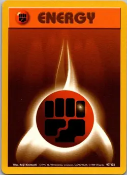 (B51) Fighting Energy Base Set 97/102 Common Pokemon Card LP - Image 1