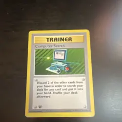 Pokemon Computer Search Trainer Base Set Rare Wizards 71/102 1999 TCG Card - Image 1