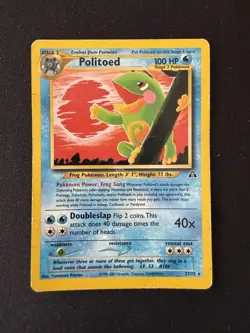 Politoed 27/75 Pokemon Card TCG Neo Discovery Unlimited Non Holo Rare - Image 1