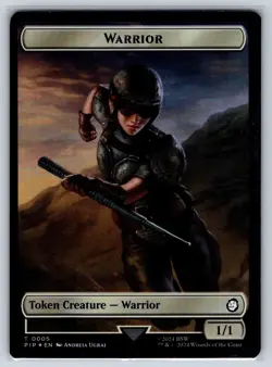 MTG Fallout Double Sided Foil Token 005/018 Warrior / Treasure - Image 2