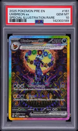 2025 POKEMON PRE EN-PRISMATIC EVOLUTIONS #161 UMBREON EX PSA 10 - Image 1