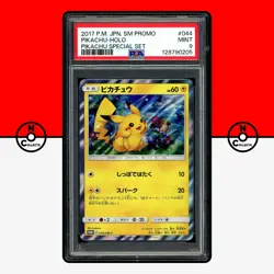 Pokemon PSA 9 Pikachu Holo 044/SM-P Special Set Promo 2017 Japanese - Image 1
