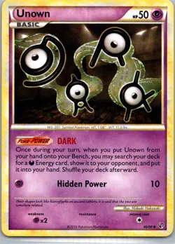 Pokemon TCG Unown 40/90 HSUndaunted NM - Image 1