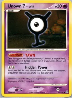 Pokemon TCG Unown Y 81/146 Legends Awakened LP - Image 1