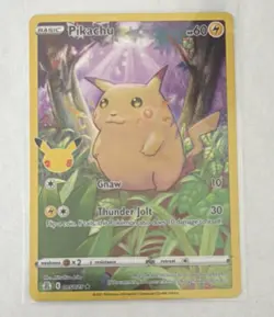 Pokemon Pikachu Celebrations 005/025 Holo Rare Basic 60 HP Thunder Jolt Gnaw - Image 1