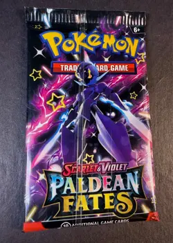 Pokemon Paldean Fates Booster Pack Lot (4) 🔥 FACTORY PACK CRIMP ERROR - Image 4