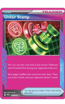 Pokemon TCG - Unfair Stamp 165/167 ACE SPEC Rare- Twilight Masquerade - Image 3