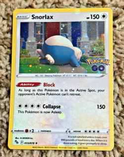 Pokemon Card - Snorlax - Pokemon Go - 2022 - 055/078 - Holo - Image 1