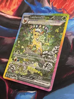 Pokemon Card TCG Leafeon ex 144/131 Prismatic Evolutions SIR NM/M - Image 2