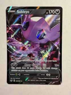 Sableye V 120/202 Ultra Rare Holo SWSH01: Sword & Shield Base Set Pokemon Card - Image 1